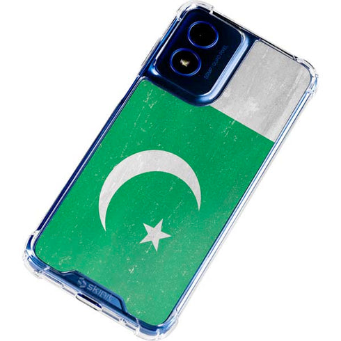 Pakistan Flag Distressed Moto G Play 4G (2024) Clear Case